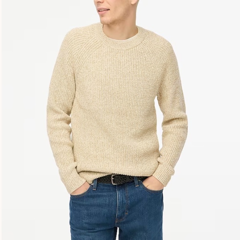 J crew Marled raglan shaker-stitch crewneck sweater